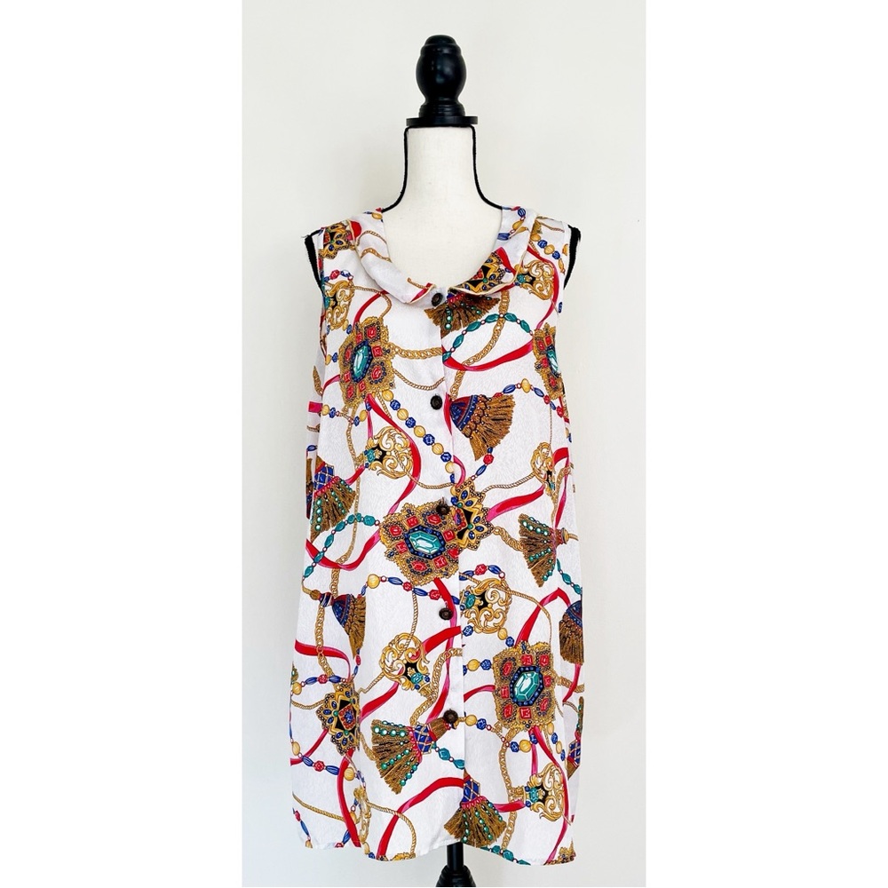 Vintage 90s Baroque-Style Print Tunic